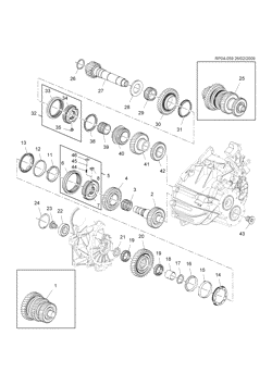 КОРОБКА ПЕРЕДАЧ-ТОРМОЗА Chevrolet Cruze Notchback - LAAM 2010-2012 PS,PT,PU69 5-SPEED MANUAL TRANSMISSION PART 4 D33 MAINSHAFT GEARS(MFV)