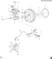 BRAKES Chevrolet Cruze Wagon - Europe 2013-2013 PP,PQ,PR35 BRAKE BOOSTER & MASTER CYLINDER MOUNTING (LHD, LUD/1.7L)
