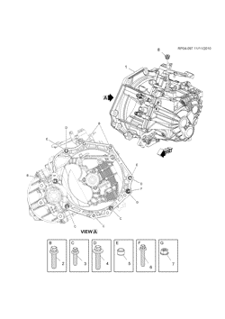 КОРОБКА ПЕРЕДАЧ-ТОРМОЗА Chevrolet Cruze Notchback - LAAM 2011-2017 PT69 6-SPEED MANUAL TRANSMISSION PART 1 M32-6 TRANSMISSION ASSEMBLY(MR5)