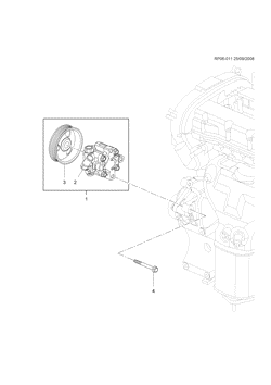 FRONT SUSPENSION-STEERING Chevrolet Cruze Notchback - Europe 2010-2014 PP,PQ69 STEERING PUMP MOUNTING (LXT/1.6-6)