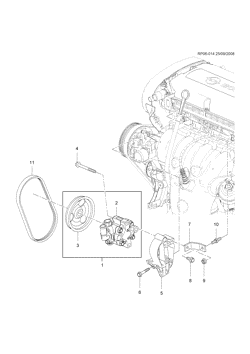 ПЕРЕДН. ПОДВЕКА, УПРАВЛ. Chevrolet Cruze Notchback - LAAM 2011-2017 PS,PT,PU69 STEERING PUMP MOUNTING (LDE/1.6E)