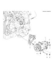 КРЕПЛЕНИЕ КУЗОВА-КОНДИЦИОНЕР-КОМБИНАЦИЯ ПРИБОРОВ Chevrolet Cruze Wagon - LAAM 2014-2017 PS,PT,PU35 A/C COMPRESSOR ASM & MOUNTING (LUJ/1.4-8)