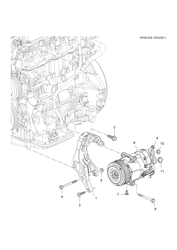 FIXAÇÃO CARROCERIA-AR-CONDICIONADO-PAINEL DE INSTRUMENTOS Chevrolet Cruze Hatchback - Europe 2014-2014 PP,PQ,PR68 A/C COMPRESSOR ASM (LUD/1.7L,LKR/1.7P)