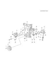 4-CYLINDER ENGINE Chevrolet Sail (2015 New Model) 2015-2017 HB,HC,HD69 FRONT COVER & REAR PLATE & OIL PUMP(C28)