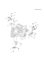 4-ЦИЛИНДРОВЫЙ ДВИГАТЕЛЬ Chevrolet Sail (2015 New Model) 2015-2017 HB,HC,HD69 ENGINE & TRANSMISSION MOUNTING (L2B)