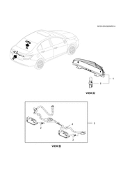 FIAÇÃO CHASSI-LÂMPADAS Chevrolet Sail (2015 New Model) 2015-2017 HB,HC,HD69 LAMP/REAR LICENSE PLATE & LAMP,HIGH MT STOP