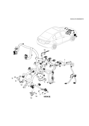 FIAÇÃO CHASSI-LÂMPADAS Chevrolet Sail (2015 New Model) 2015-2015 HB,HC,HD69 WIRING HARNESS/ENGINE (MNG)