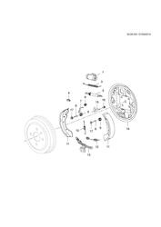 ТОРМОЗА-ЗАДНИЙ МОСТ-КАРДАННЫЙ ВАЛ-КОЛЕСА Chevrolet Sail (2015 New Model) 2015-2017 HB,HC,HD69 BRAKE ASM/REAR DRUM