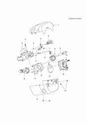 FRONT SUSPENSION-STEERING Chevrolet Sail (2015 New Model) 2015-2017 HB,HC,HD69 STEERING COLUMN COVERS & SWITCH(BAH)