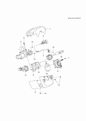 FRONT SUSPENSION-STEERING Chevrolet Sail (2015 New Model) 2015-2017 HB,HC,HD69 STEERING COLUMN COVERS & SWITCH(EXC (BAH))
