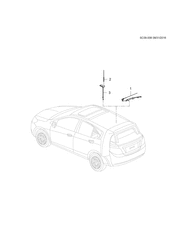 FIXAÇÃO CARROCERIA-AR-CONDICIONADO-PAINEL DE INSTRUMENTOS Chevrolet Sail (2015 New Model) 2015-2017 HB,HC,HD69 ANTENNA