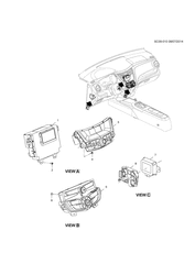 FIXAÇÃO CARROCERIA-AR-CONDICIONADO-PAINEL DE INSTRUMENTOS Chevrolet Sail (2015 New Model) 2015-2017 HB,HC,HD69 RADIO ASM
