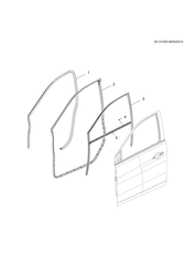 WINDSHIELD-WIPER-MIRRORS-INSTRUMENT PANEL-CONSOLE-DOORS Chevrolet Sail (2015 New Model) 2015-2017 HB,HC,HD69 WEATHERSTRIPS FRT DOOR