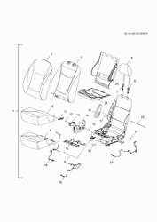INTERIOR TRIM-FRONT SEAT TRIM-SEAT BELTS Chevrolet Sail (2015 New Model) 2015-2017 HB,HC,HD69 SEAT ASM/PASSENGER SEAT ASM/PASSENGER_DETAIL(AJ3,AJ7)