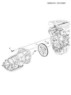 КОРОБКА ПЕРЕДАЧ-ТОРМОЗА Cadillac SLS 2007-2009 D TRANSMISSION TO ENGINE MOUNTING (LP1,LY7,M82,MX5)