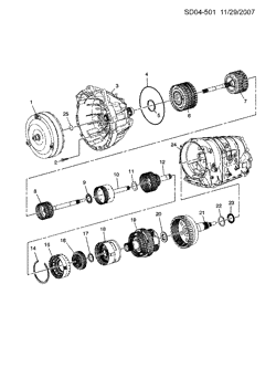 TRANSMISSION-BRAKES Cadillac SLS 2007-2009 D AUTOMATIC TRANSMISSION (M82) CLUTCH ASSEMBLIES AND RELATED PARTS(M82)