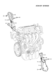 4-ЦИЛИНДРОВЫЙ ДВИГАТЕЛЬ Chevrolet N300 2010-2017 C16 ENGINE MOUNTING (LQA/1.2L)