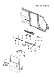 WINDSHIELD-WIPER-MIRRORS-INSTRUMENT PANEL-CONSOLE-DOORS Chevrolet N300 2010-2017 C16 TRACK/SLIDE DOOR & RELATED PARTS
