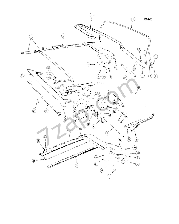 19761976 "E" CONVERTIBLE TOP HARDWARE