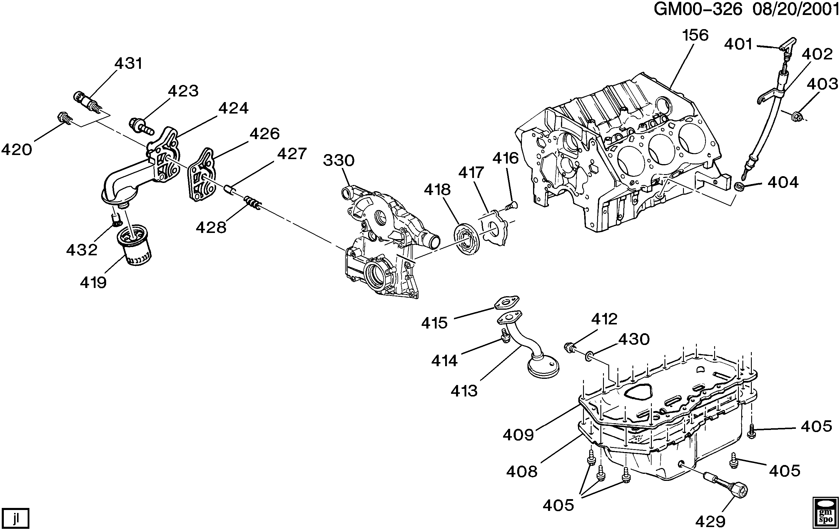 1997-1998 W ENGINE ASM-3.8L V6 PART 4 OIL PUMP,PAN AND RELATED PARTS (L36/3.8K)