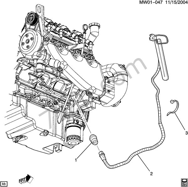 2006-2009 W ENGINE BLOCK HEATER (LS4/5.3C, K05) CHEVROLET impala Impala