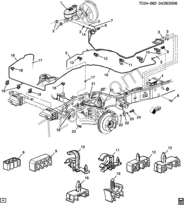 20052007 CK157(43) BRAKE LINES/FRONT LTTRUCKGMC yukon YUKON XL 1500