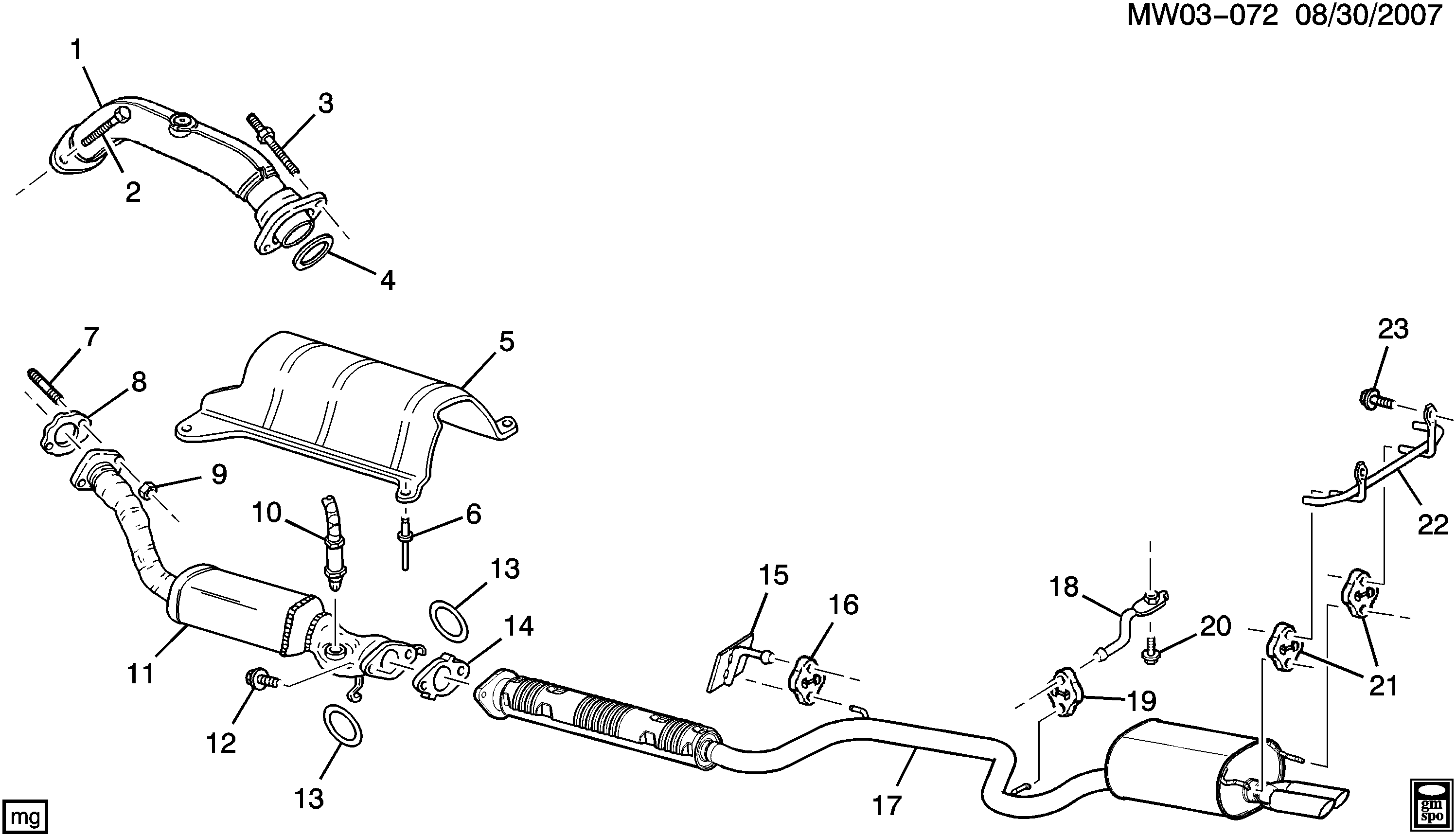 1997-1999 W EXHAUST SYSTEM (L36/3.8K)(EXC (NC5))