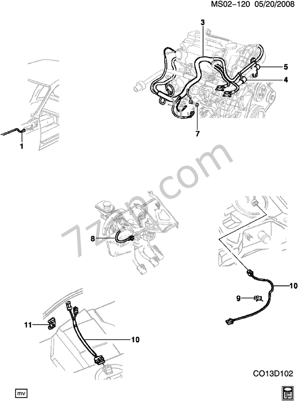 20092012 S WIRING HARNESS/ENGINE схема CHEVROLET chevy Chevy