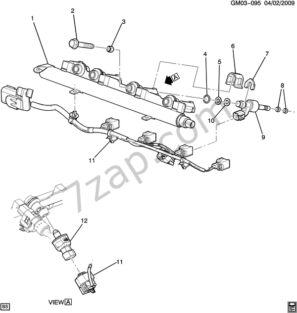 20122012 P75 FUEL INJECTOR RAIL (LAF/2.4M) diagram CHEVROLET orlando