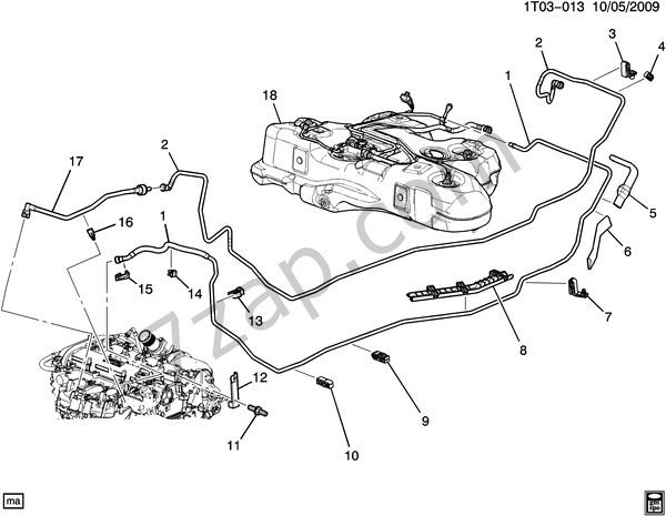 20082010 AU FUEL SUPPLY SYSTEMREAR (LNF/2.0X) схема CHEVROLET hhr HHR
