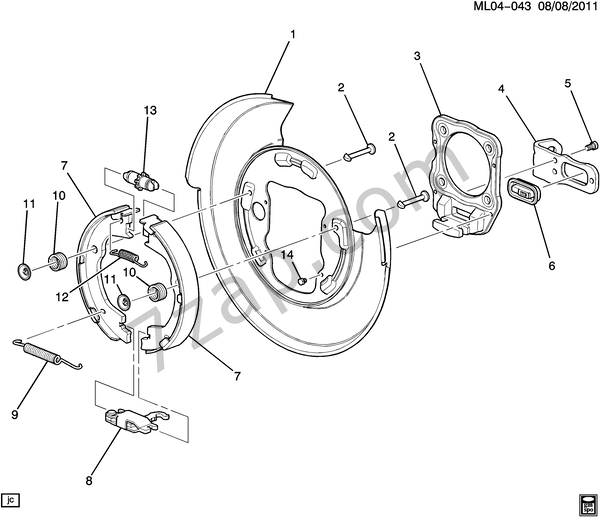 20112017 L PARKING BRAKE ASM CHEVROLET captiva Captiva Sport