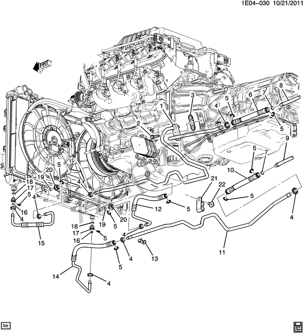 20132015 ES3767 AUTOMATIC TRANSMISSION OIL COOLER PIPESFRONT(MYD