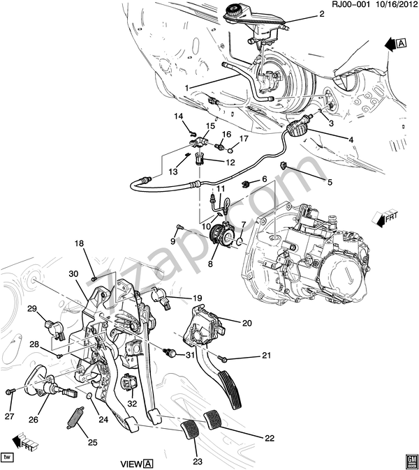 20132017 JR,JS69 CLUTCH PEDAL & CYLINDERS (MANUAL TRANSMISSION MXP