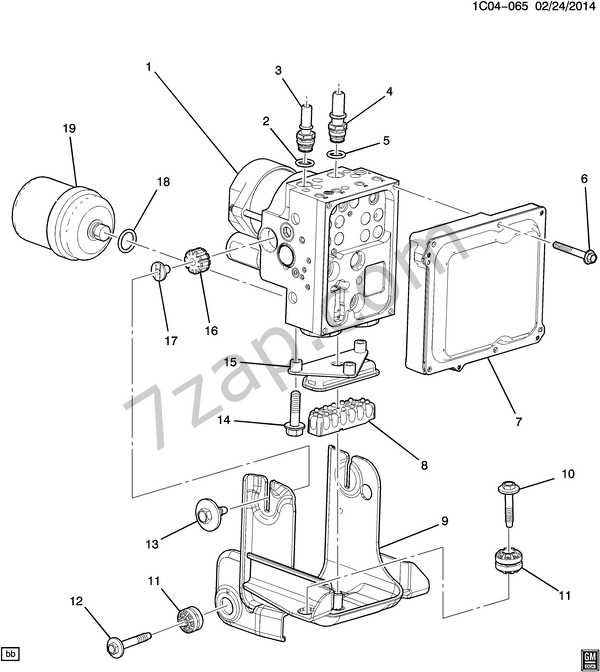 20142016 CZ48 BRAKE PRESSURE MODULATOR VALVE схема CHEVROLET spark