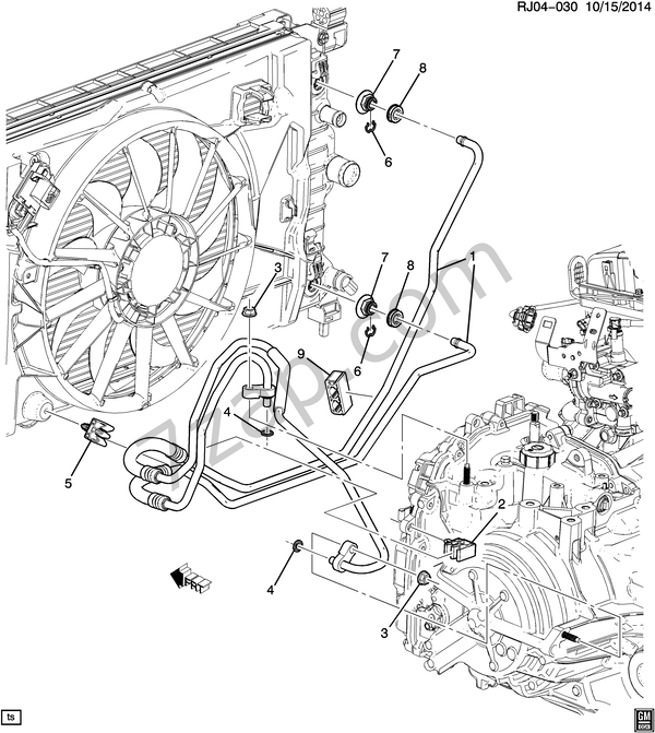 20142016 JU,JV,JW,JY69 AUTOMATIC TRANSMISSION OIL COOLER PIPES (MH8
