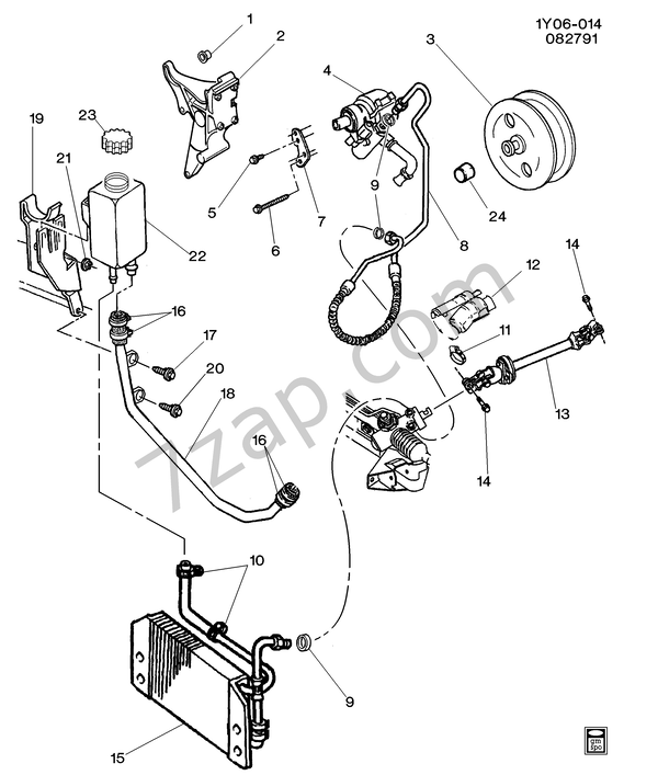 19921996 Y STEERING PUMP MOUNTING & RELATED PARTS(LT1) diagram