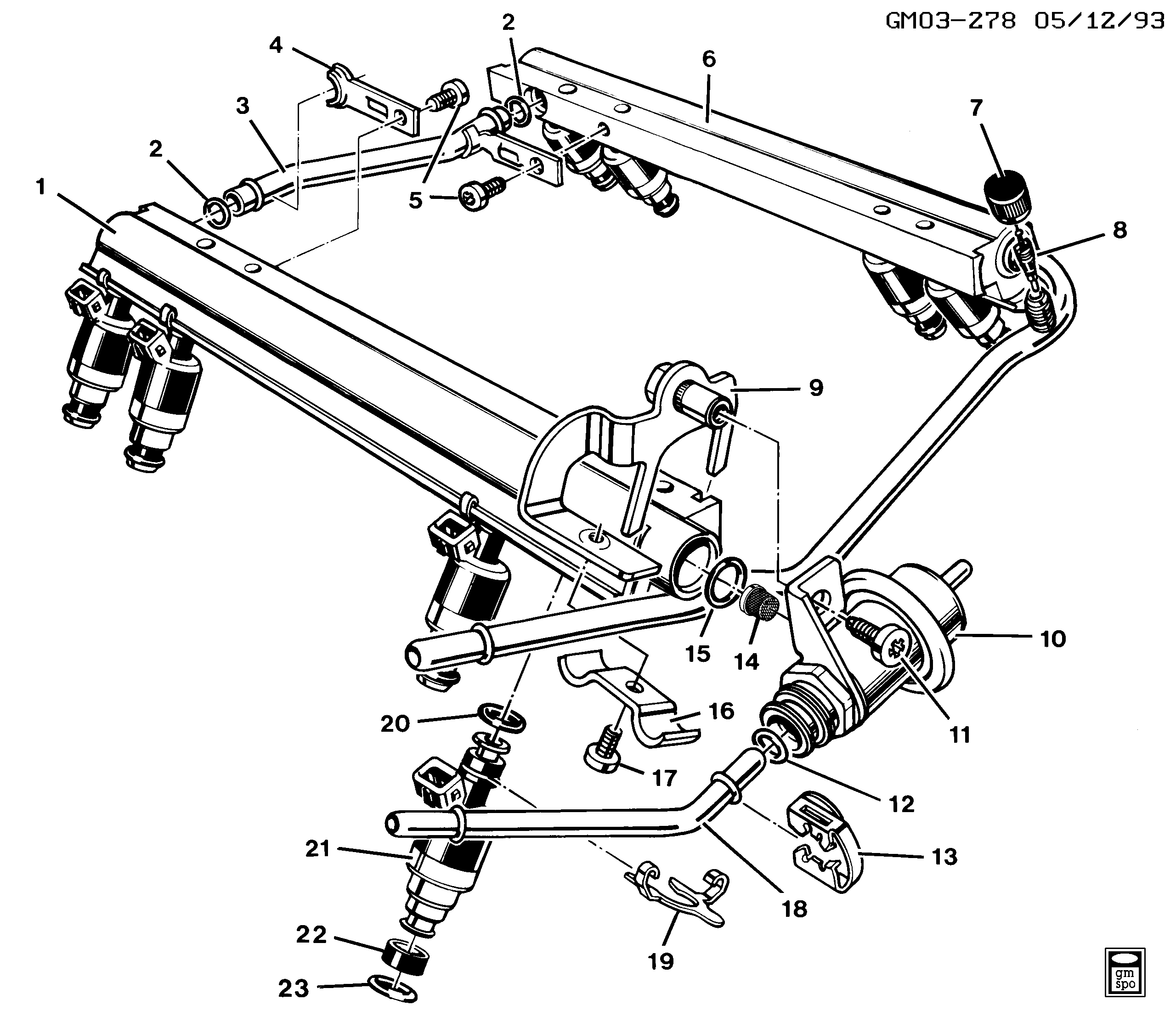 1994-1994 D FUEL INJECTOR RAIL (LT1/5.7P)