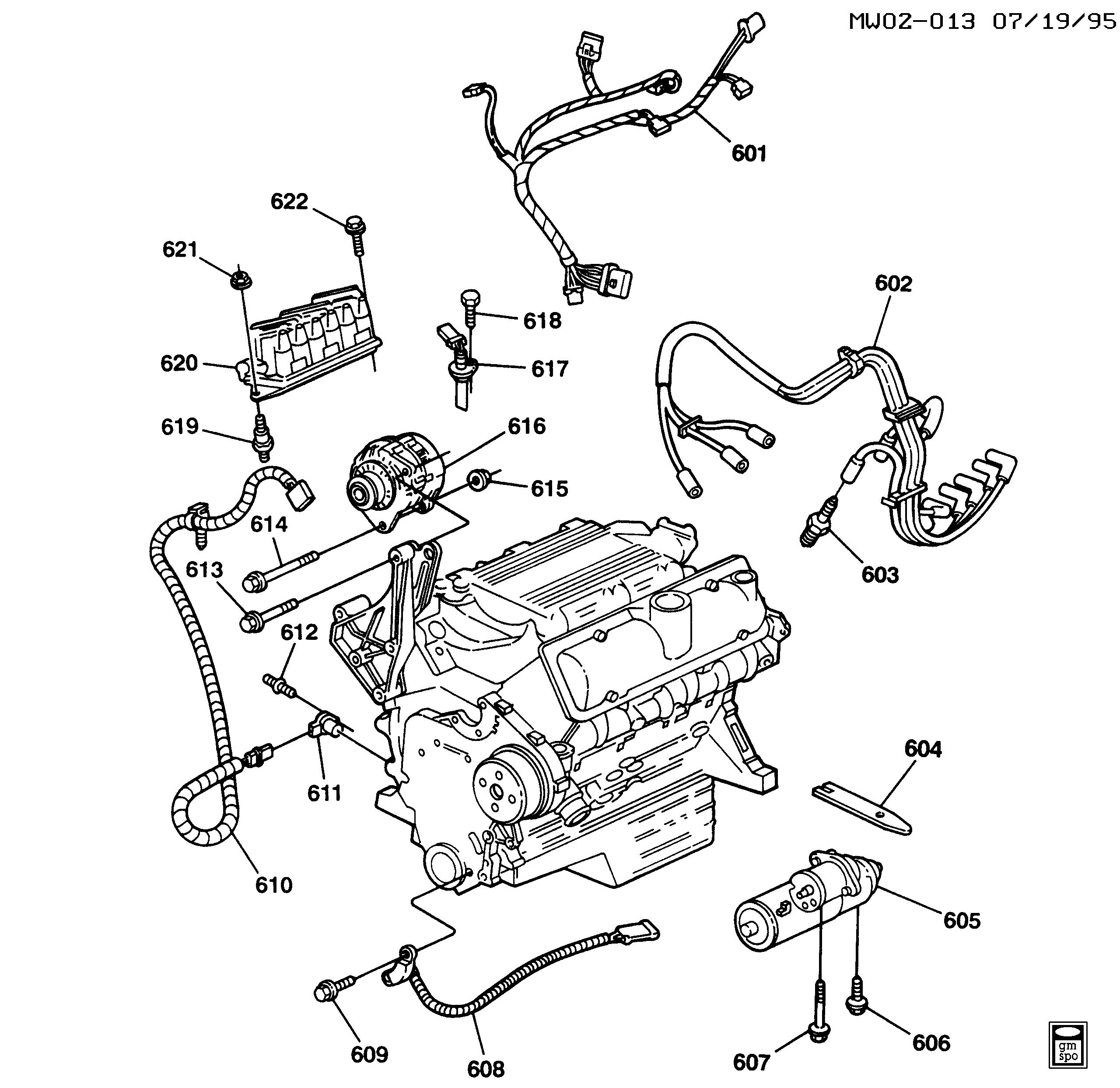 1995-1999 W ENGINE ELECTRICAL (L82/3.1M)