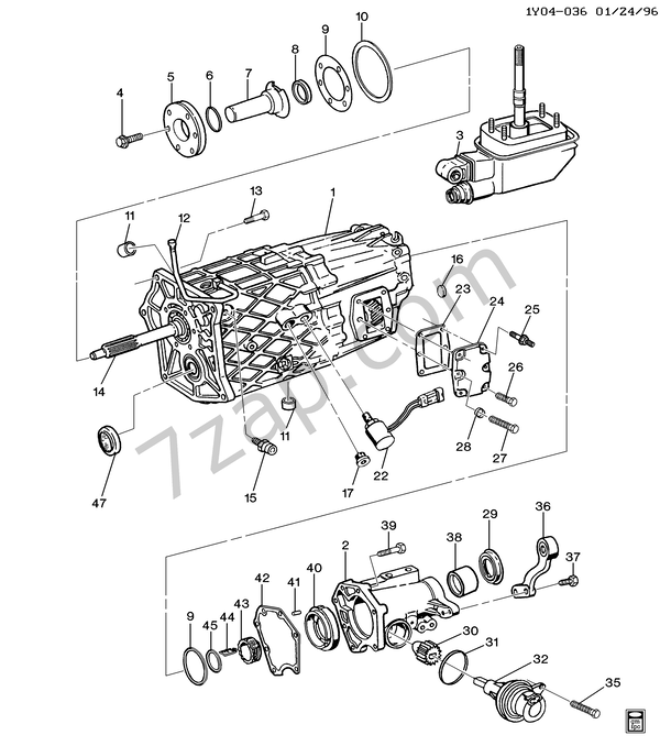 19911996 Y 6SPEED MANUAL TRANSMISSION ZF S640(ML9) diagram CHEVROLET