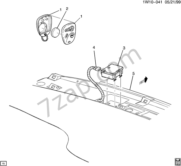 20002005 W1927 ENTRY SYSTEM/KEYLESS REMOTE (AU0) diagram CHEVROLET
