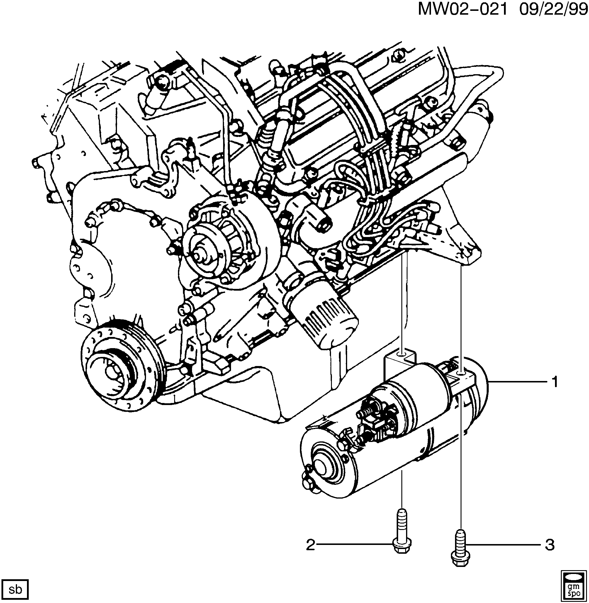 1997-1998 W STARTER MOTOR MOUNTING