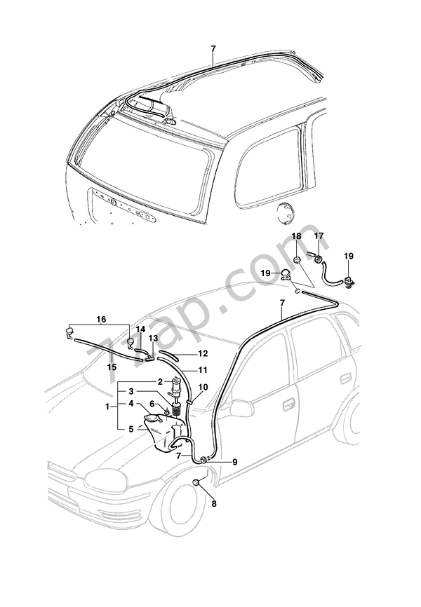 19942010 S HOSES/WINDSHIELD WASHER diagrama CHEVROLET corsa Corsa