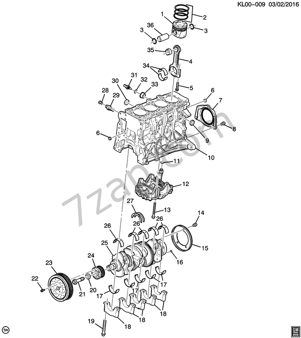 2016-2017 LR,LX26 ENGINE ASM-2.0L L4 PART 1 CYLINDER BLOCK 
