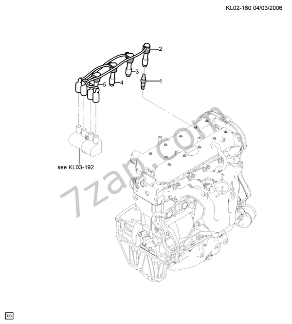 20072009 L26 SPARK PLUG WIRING (LD9/2.4F) схема CHEVROLET captiva