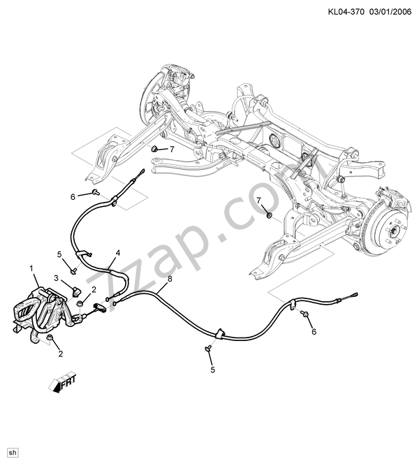 20072009 L26 PARKING BRAKE SYSTEM diagram CHEVROLET captiva Captiva (C100)