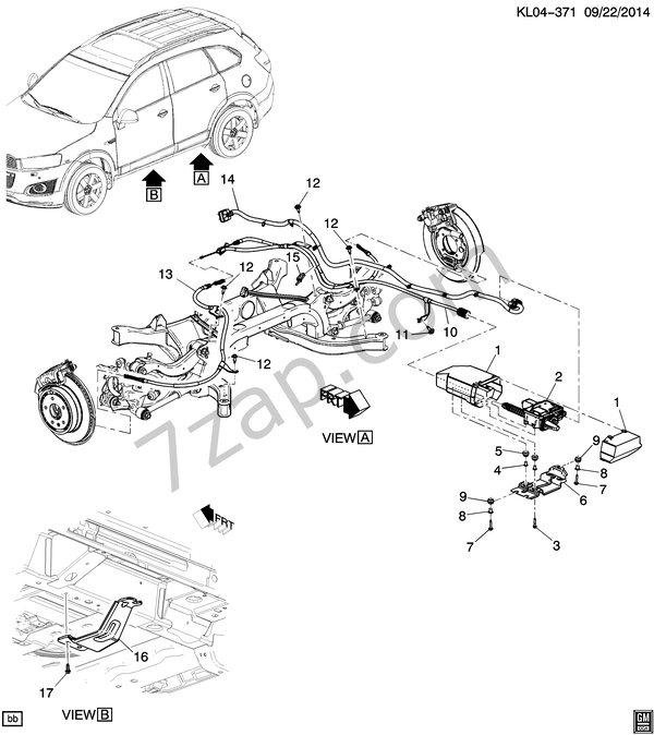 20112017 L26 PARKING BRAKE SYSTEM схема CHEVROLET captiva Captiva