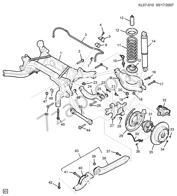 20072009 LC,LD26 SUSPENSION/REAR (FWD) схема CHEVROLET captiva Captiva