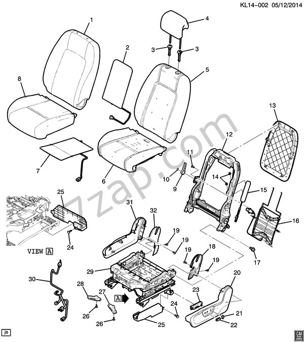 20112017 L26 SEAT ASM/DRIVER POWERSEAT PARTS(LHD) схема CHEVROLET