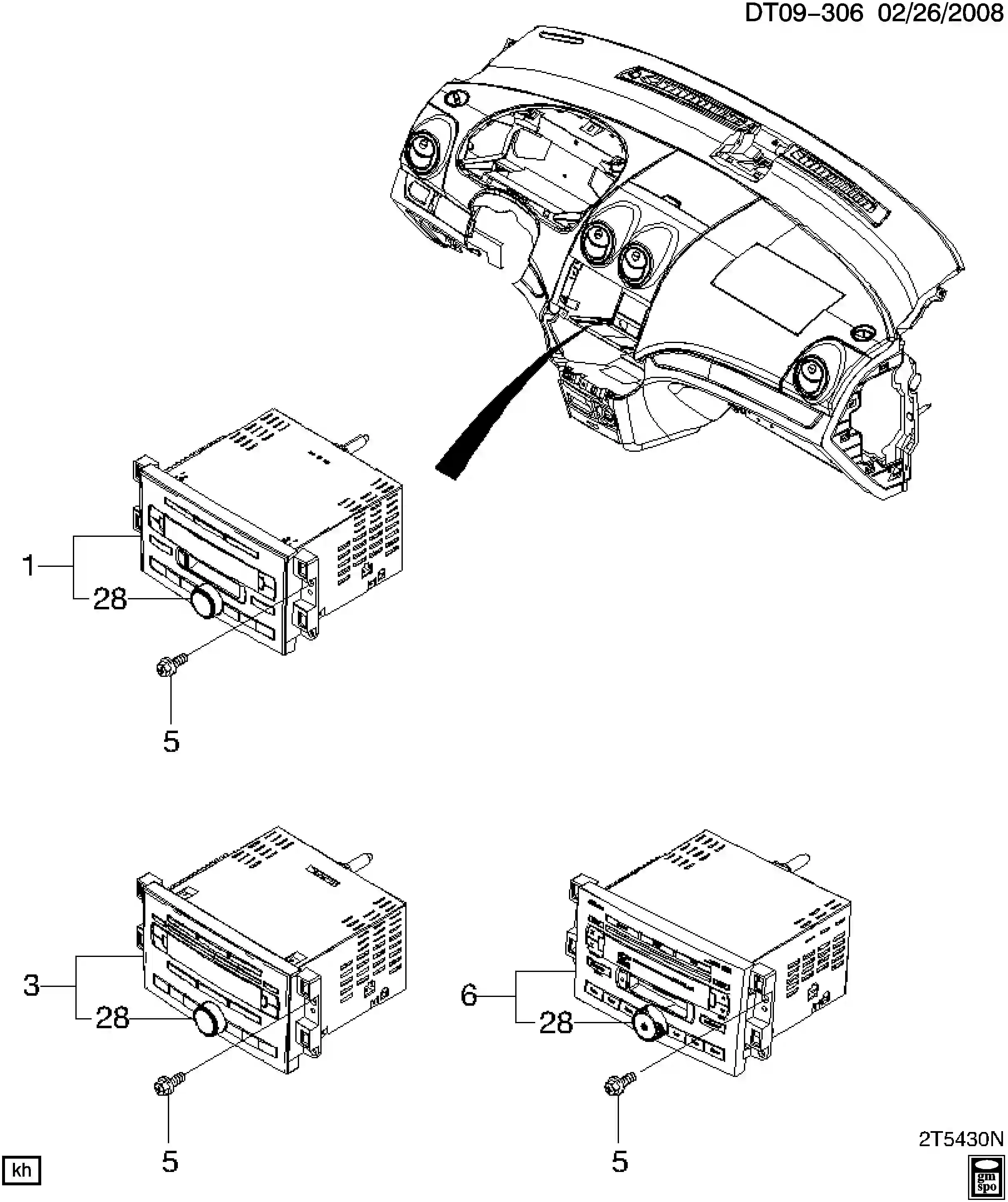 Chevrolet Aveo T300 Radio asm & mounting parts 2012 - 2019 | EPC Middle ...
