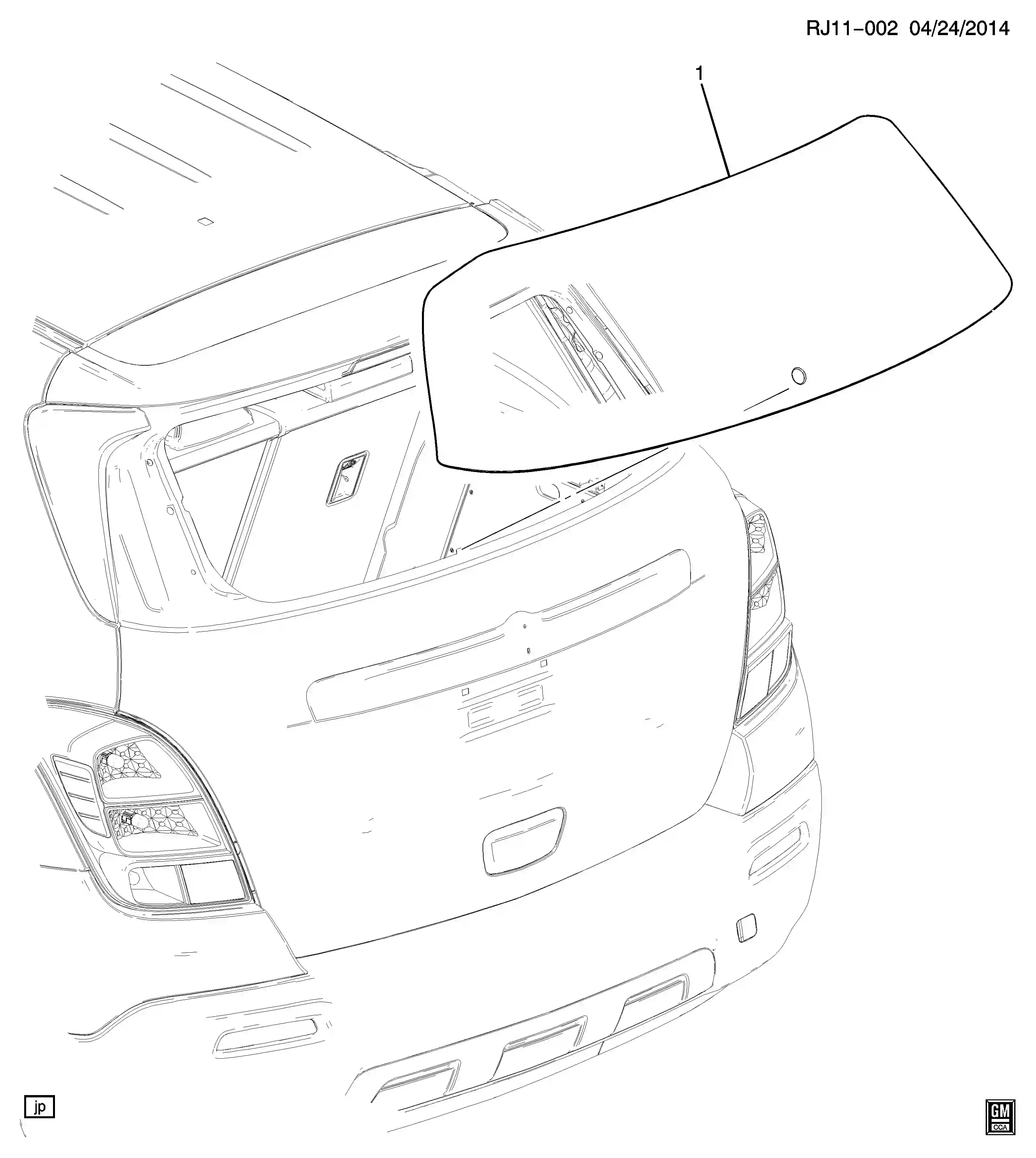 Chevrolet Tracker 3rd Generation Rear window parts 2013 - 2022 | EPC Europe